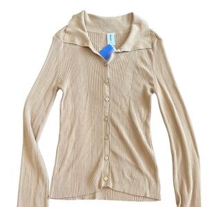 Abound Beige Ribbed Knit Sweater